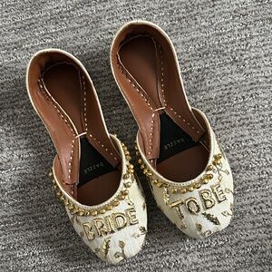 Women's Cream Bridal khussa womens flats